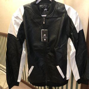 Faux Leather Bomber Jacket